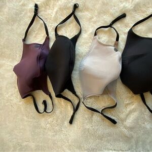 Set of 4 Lululemon Face Masks in Purple, Black, Gray, and Cream